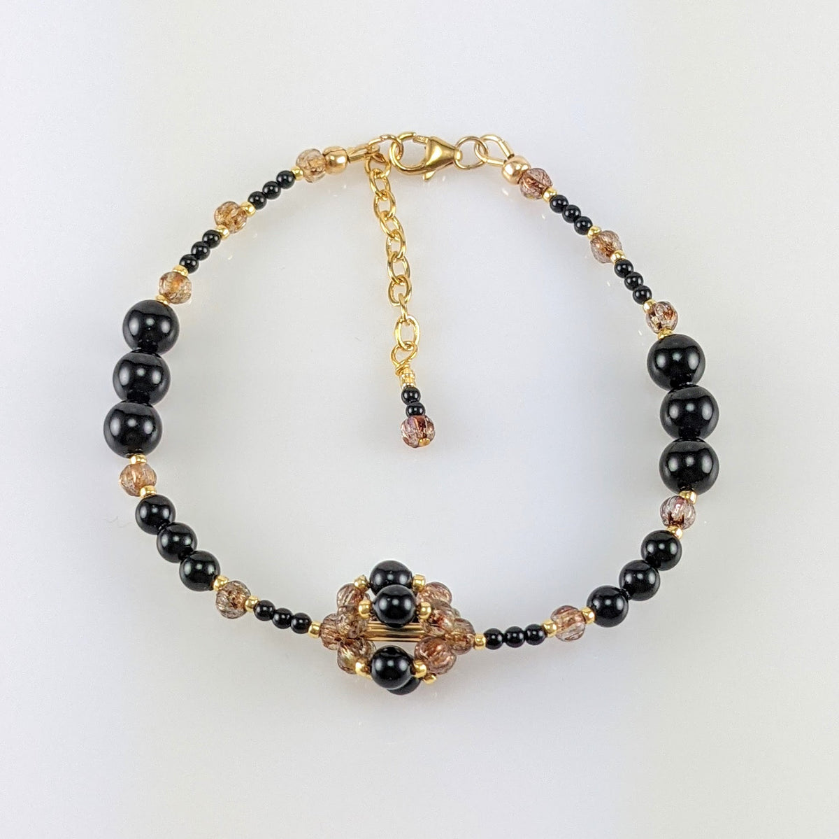 Mystic black crystal pearl bracelet