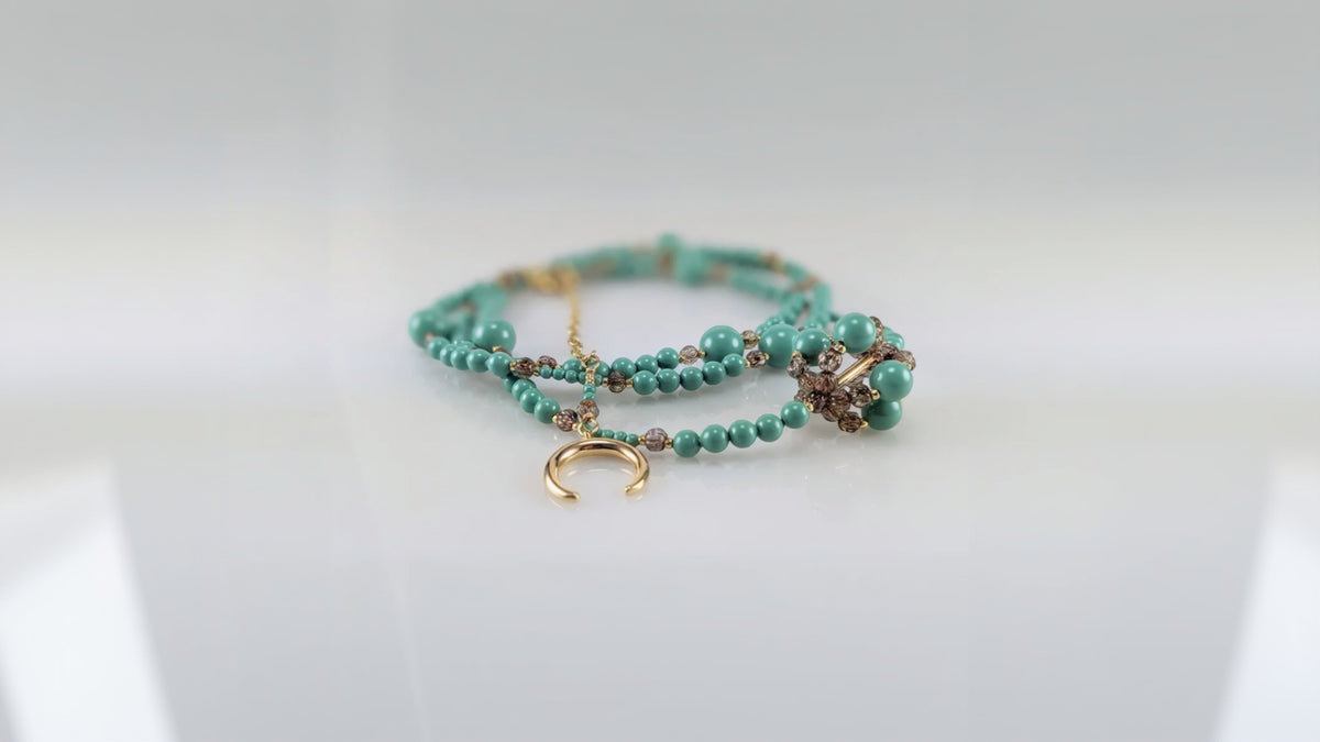 Jade crystal pearl necklace