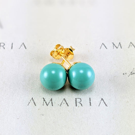 Jade crystal pearl earrings