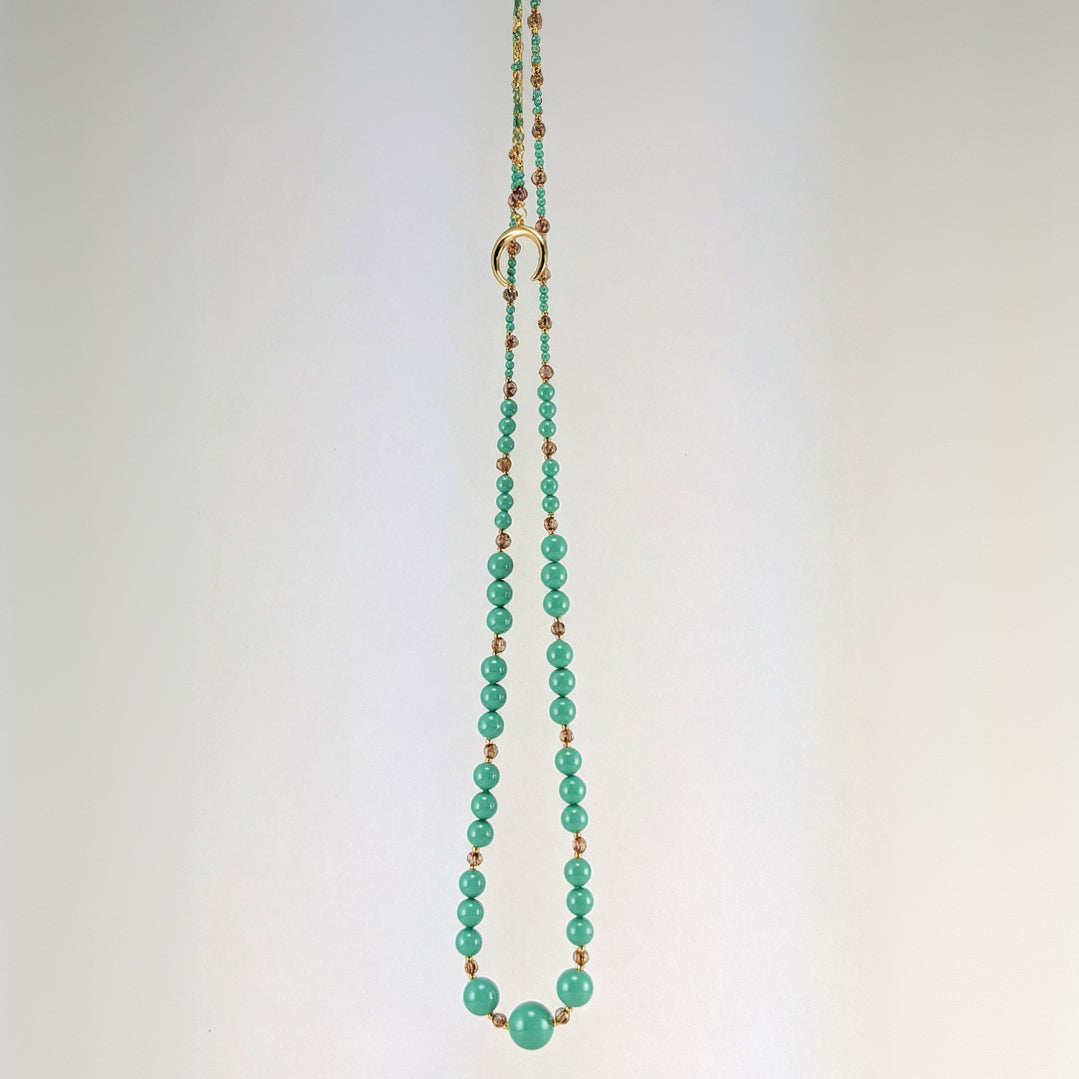 Jade crystal pearl necklace