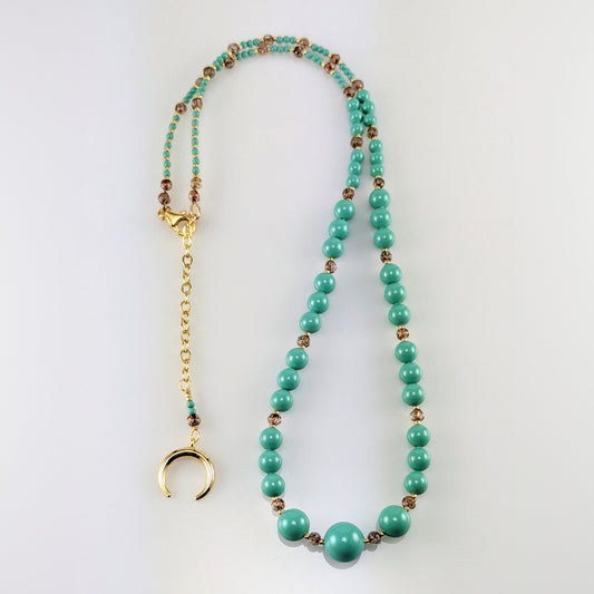 Jade crystal pearl necklace