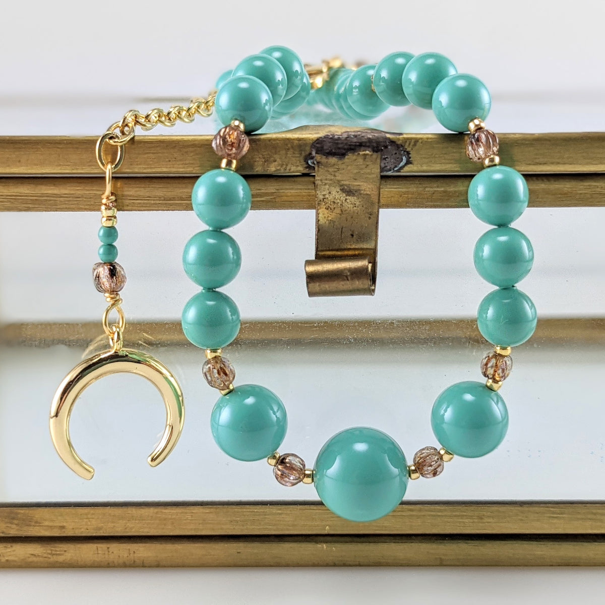 Jade crystal pearl necklace