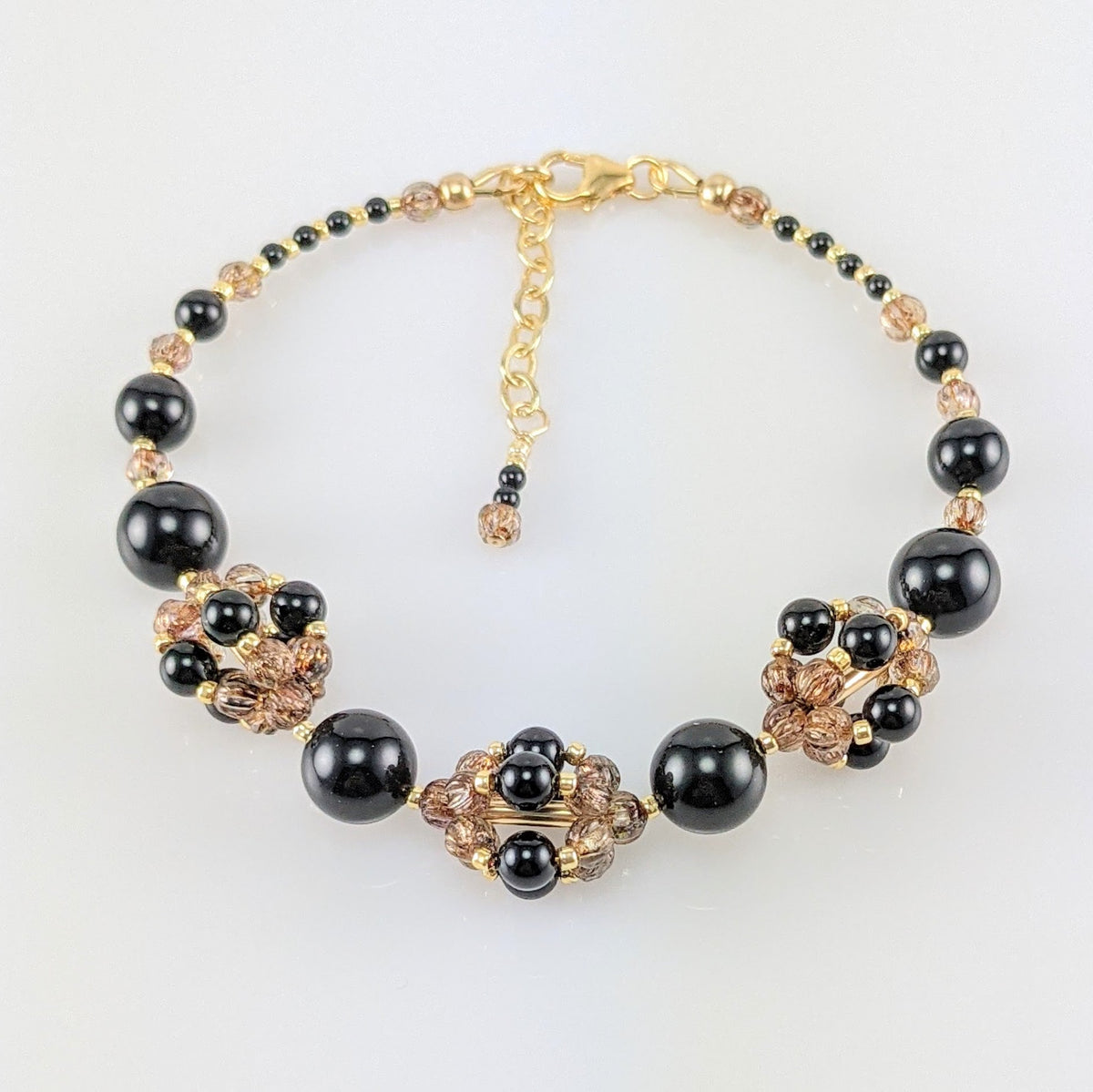 Mystic black crystal pearl bracelet
