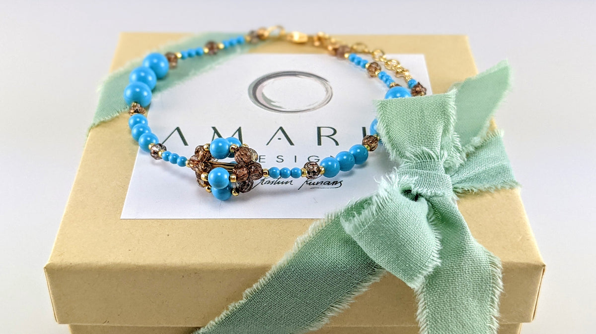 Turquoise blue crystal blue bracelet