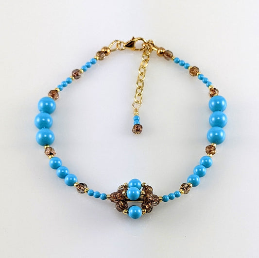 Turquoise blue crystal blue bracelet