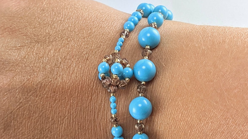 Turquoise blue crystal blue bracelet
