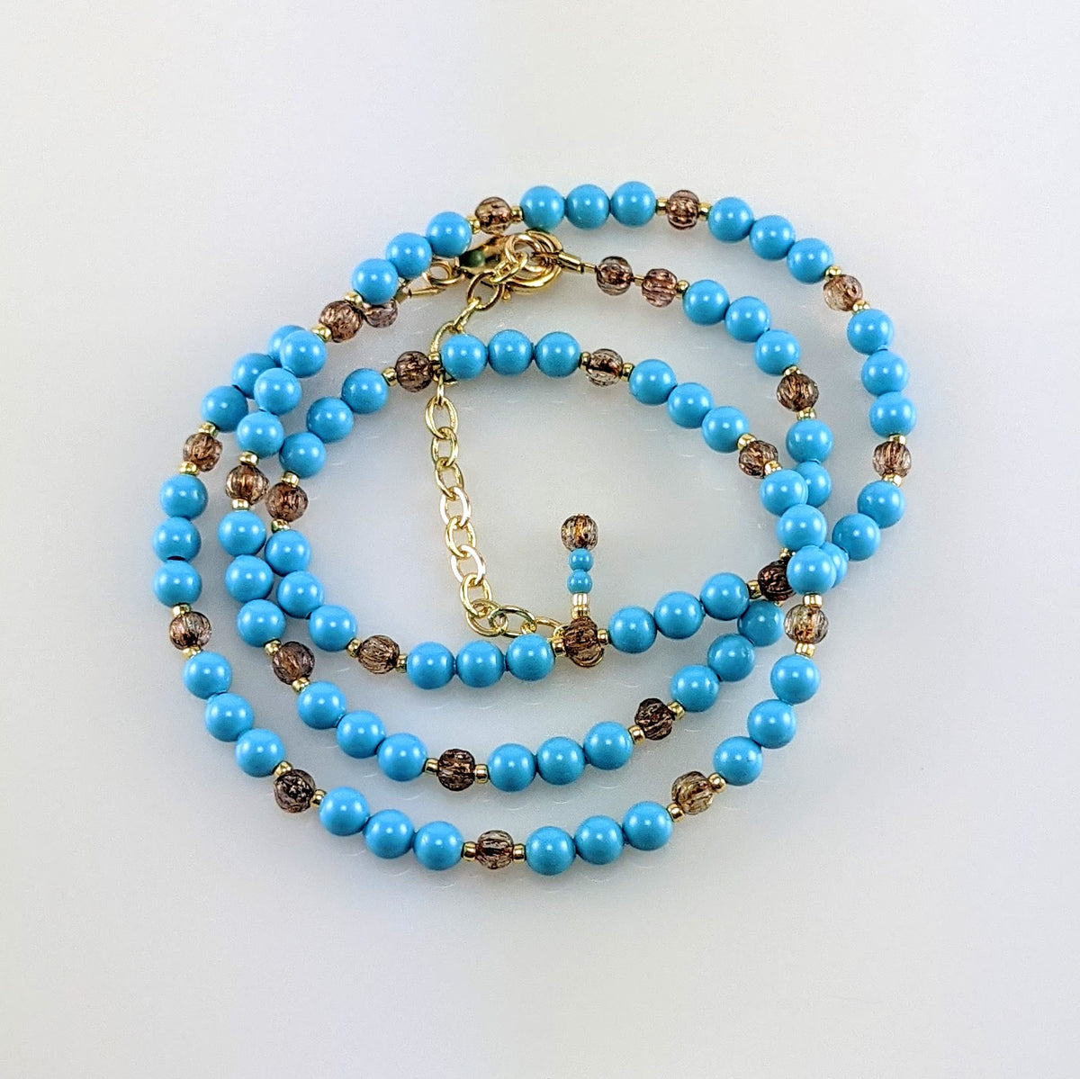 Turquoise blue crystal blue necklace