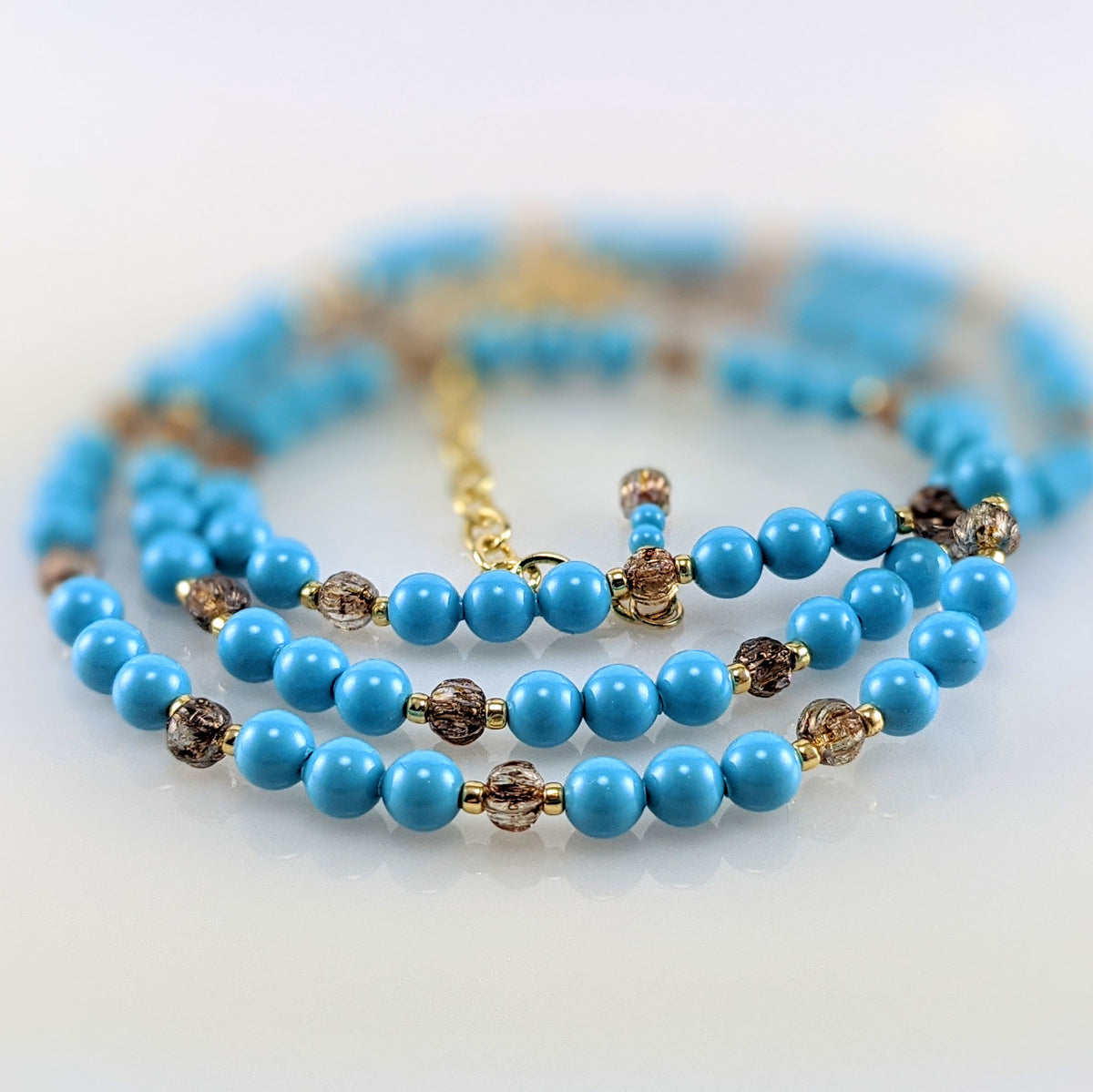 Turquoise blue crystal blue necklace