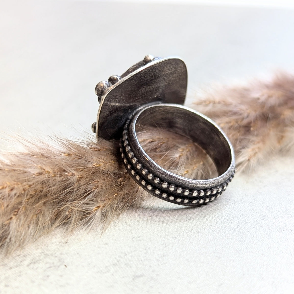 Dendritic Agate Silver Ring