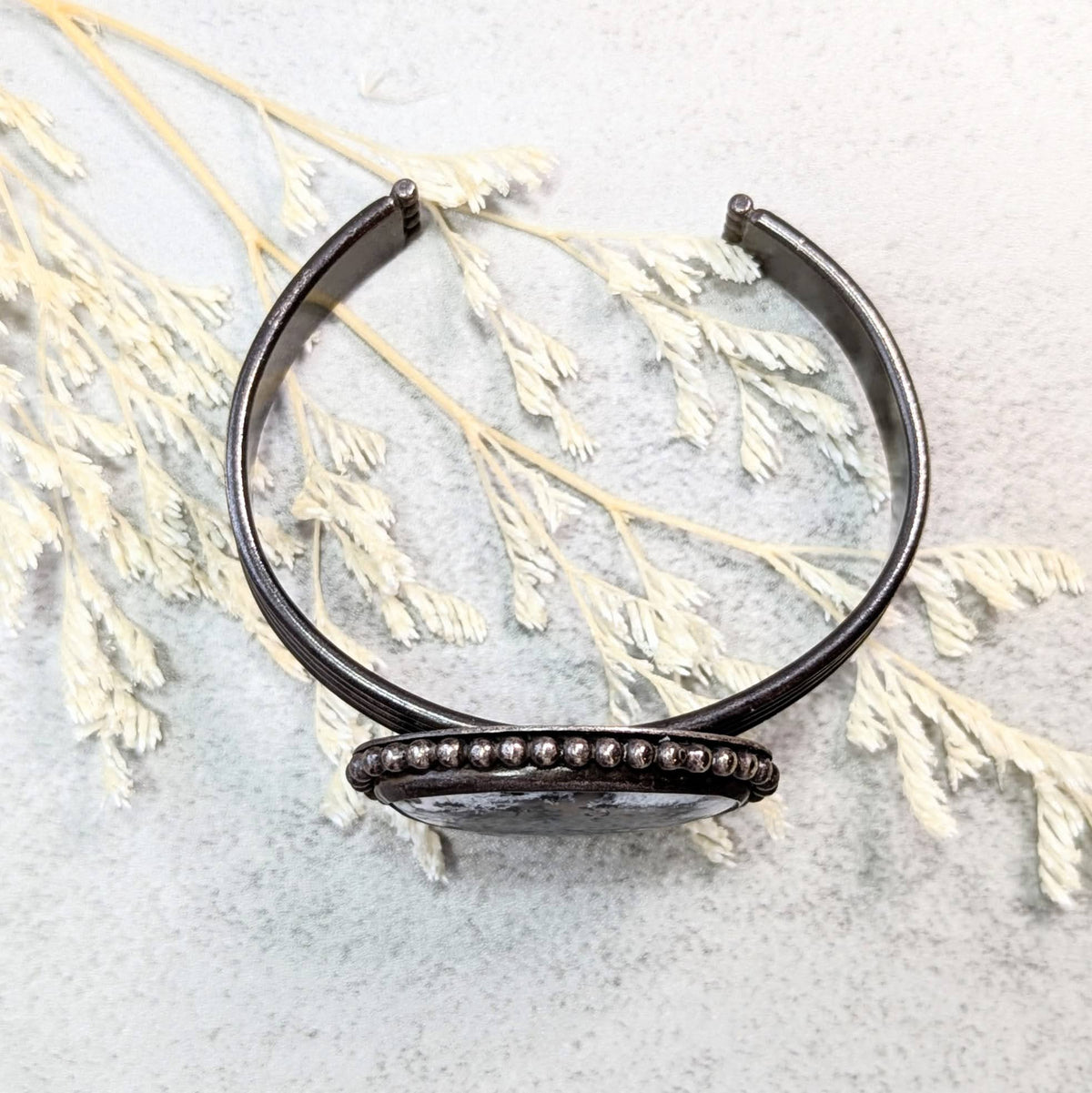 Dendritic Agate Silver Cuff
