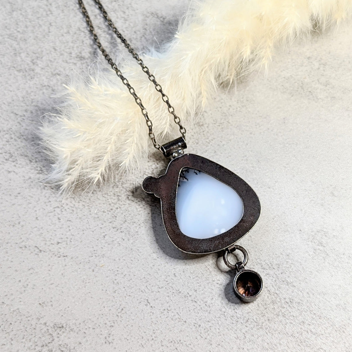 Dendritic Agate Necklace with Umber Accents