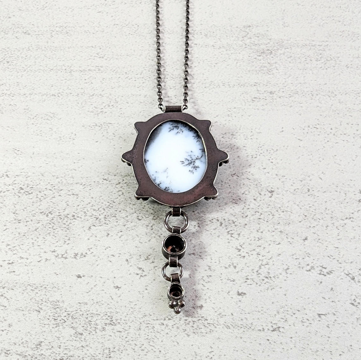 Dendritic Agate Necklace with Umber Accents