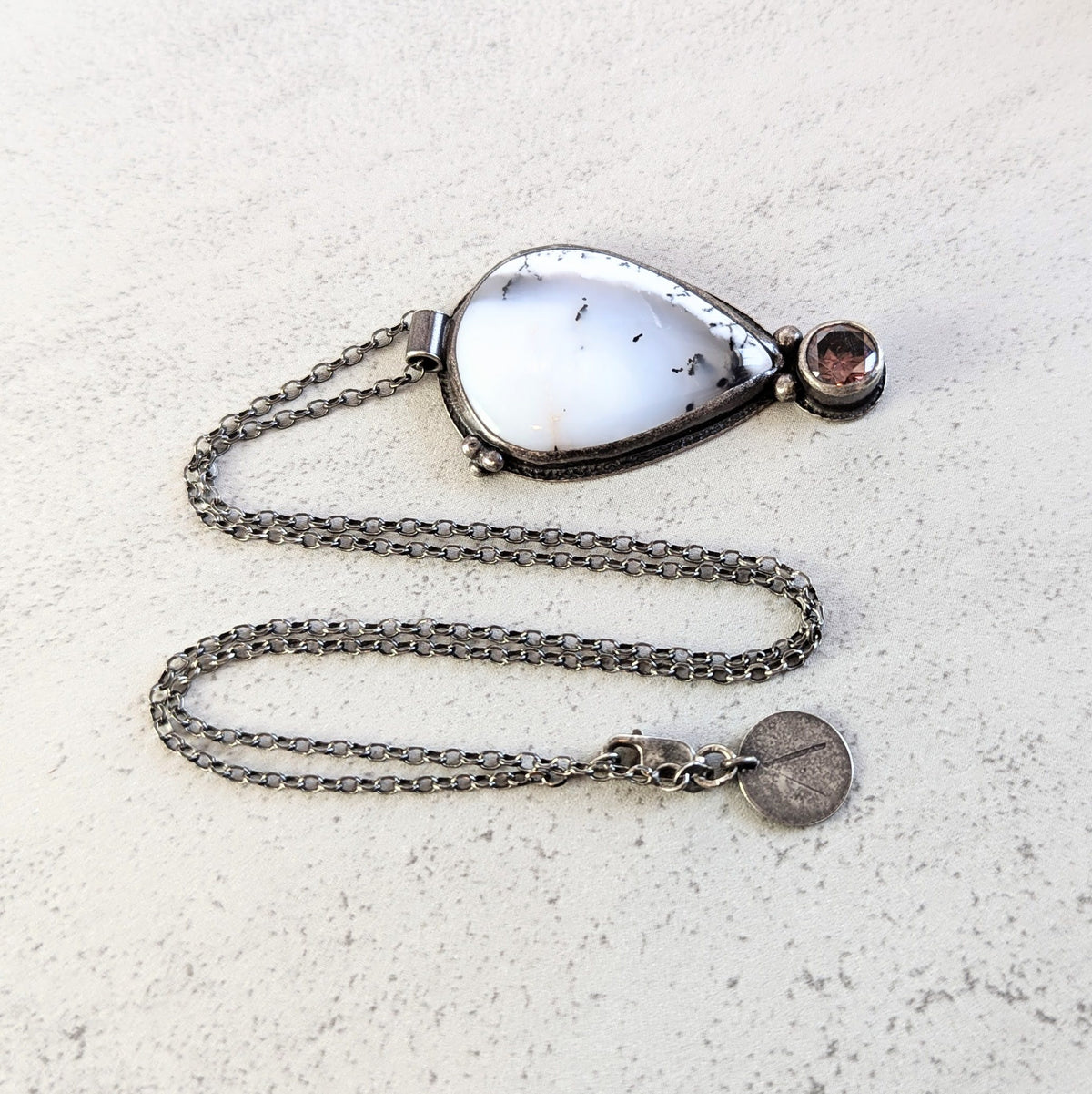 Dendritic Agate Necklace with umber accent