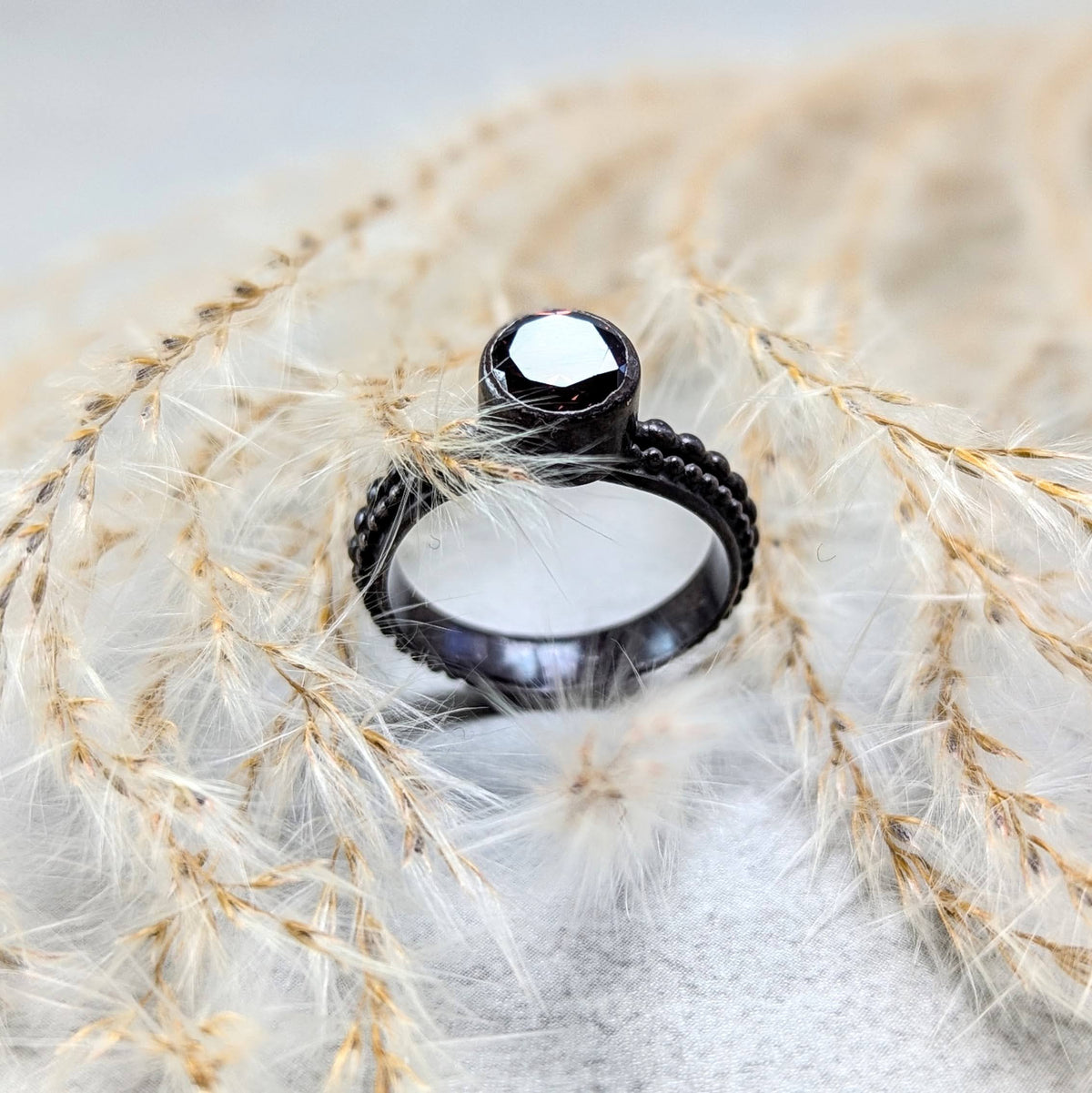 Umber cubic zirconia silver ring