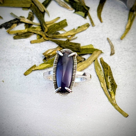 Sage Amethyst silver ring