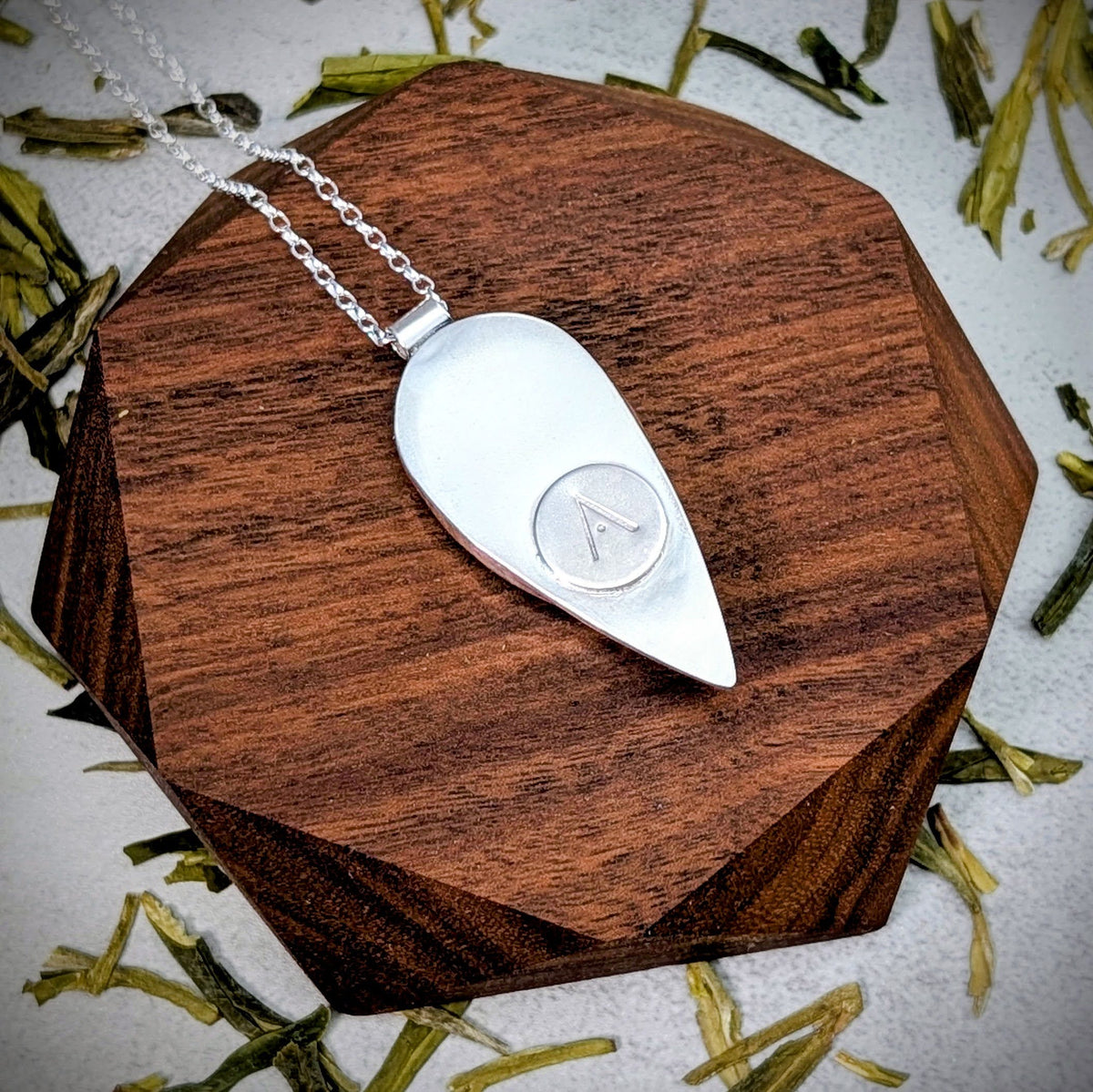 Purple chalcedony silver pendant