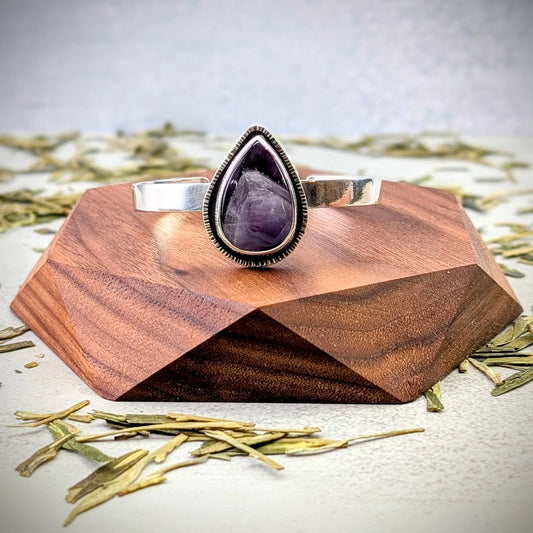 Amethyst silver cuff