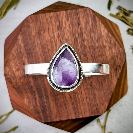 Amethyst silver cuff