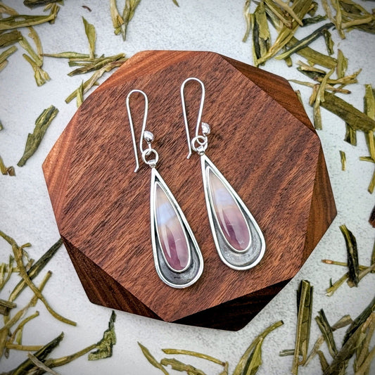 Purple Chalcedony silver earrings