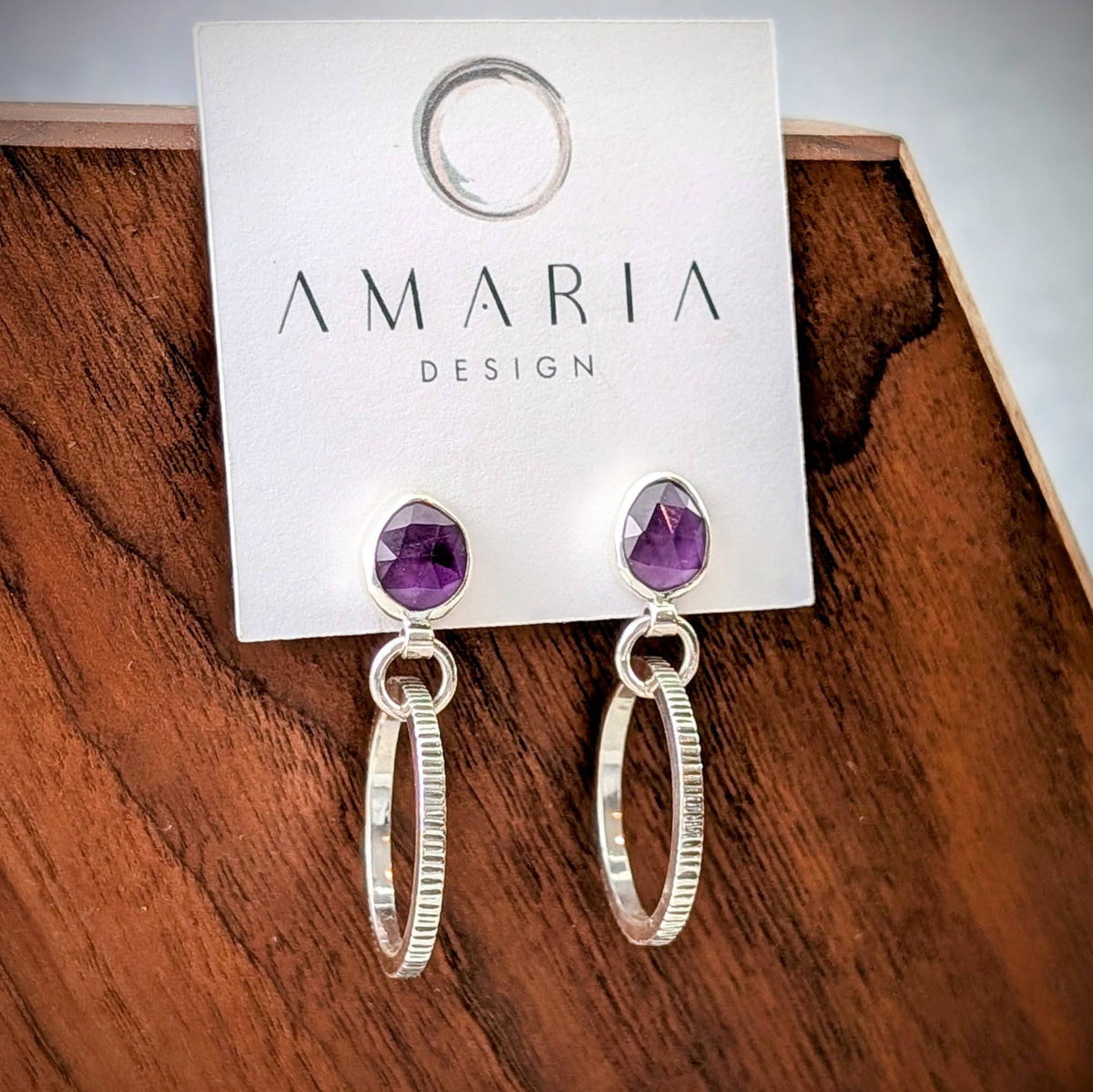 Amethyst silver earrings
