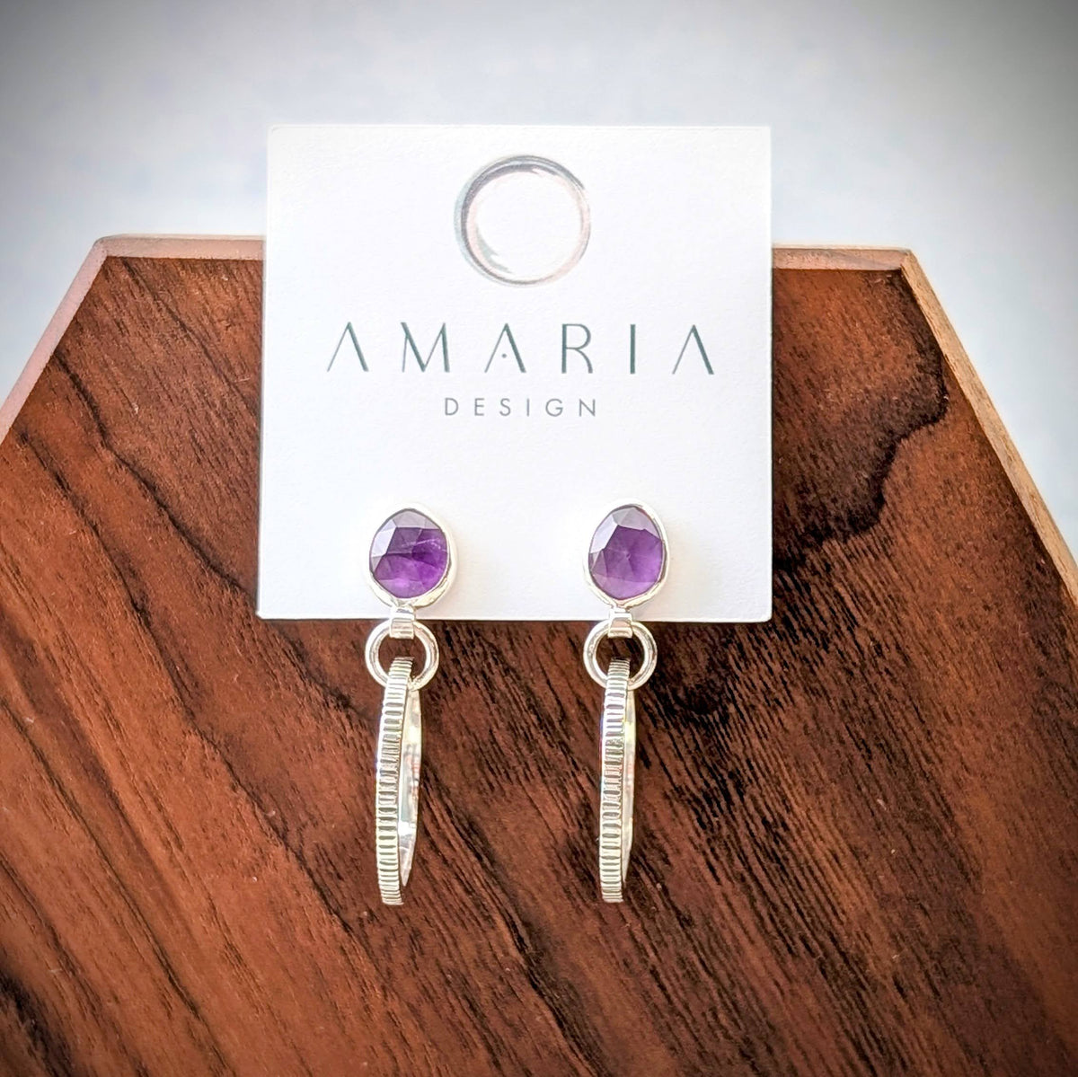 Amethyst silver earrings