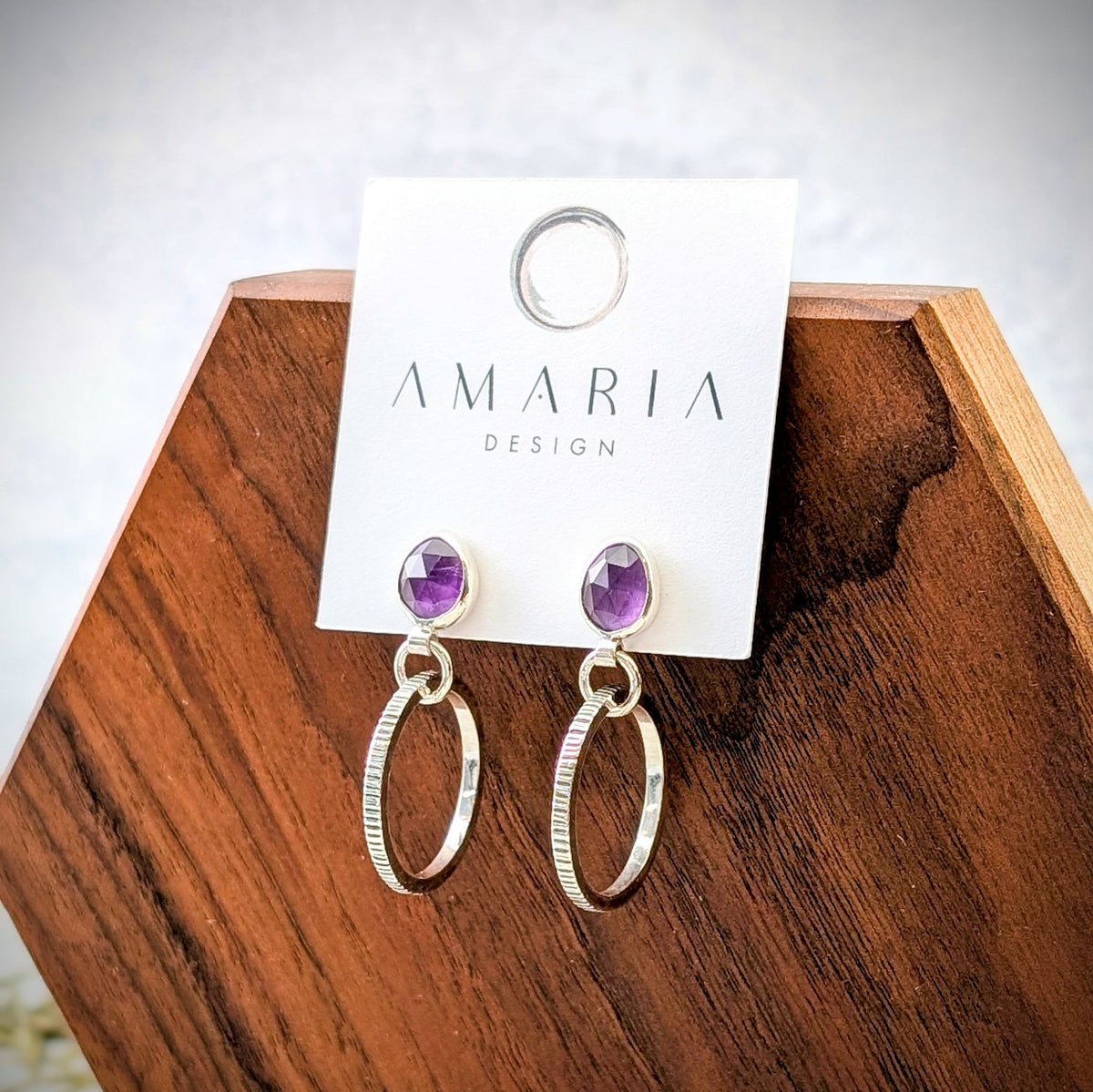 Amethyst silver earrings