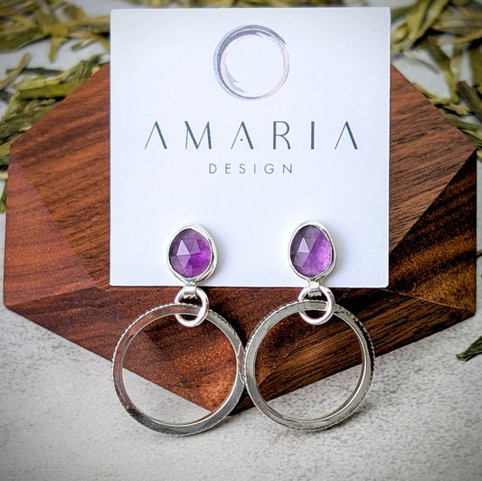 Amethyst silver earrings