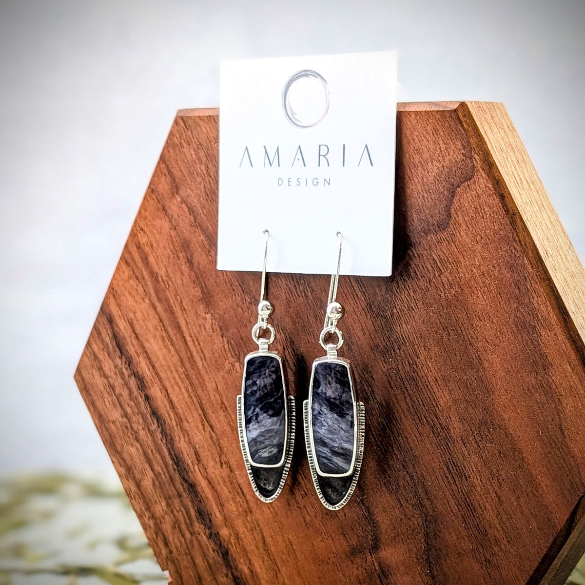 Purple Chalcedony silver earrings