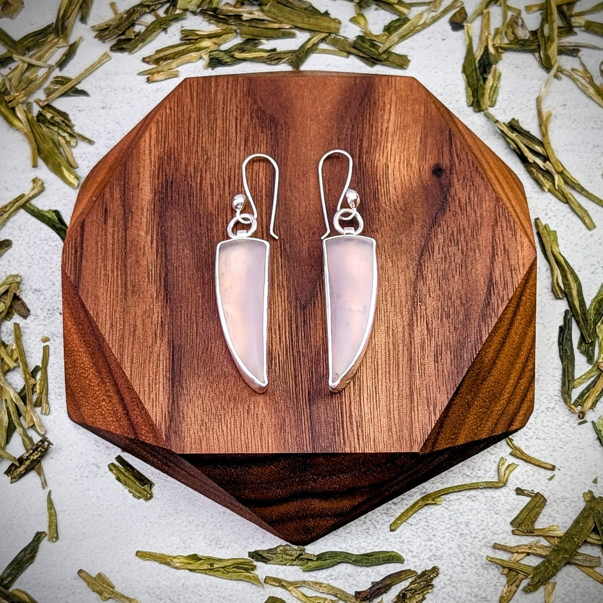 Purple Chalcedony silver earrings