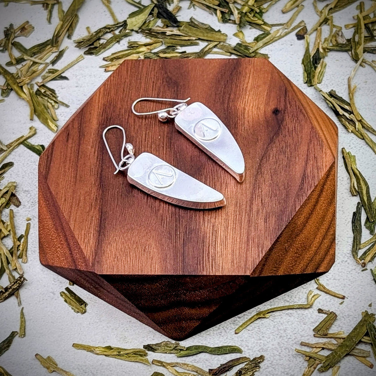 Purple Chalcedony silver earrings