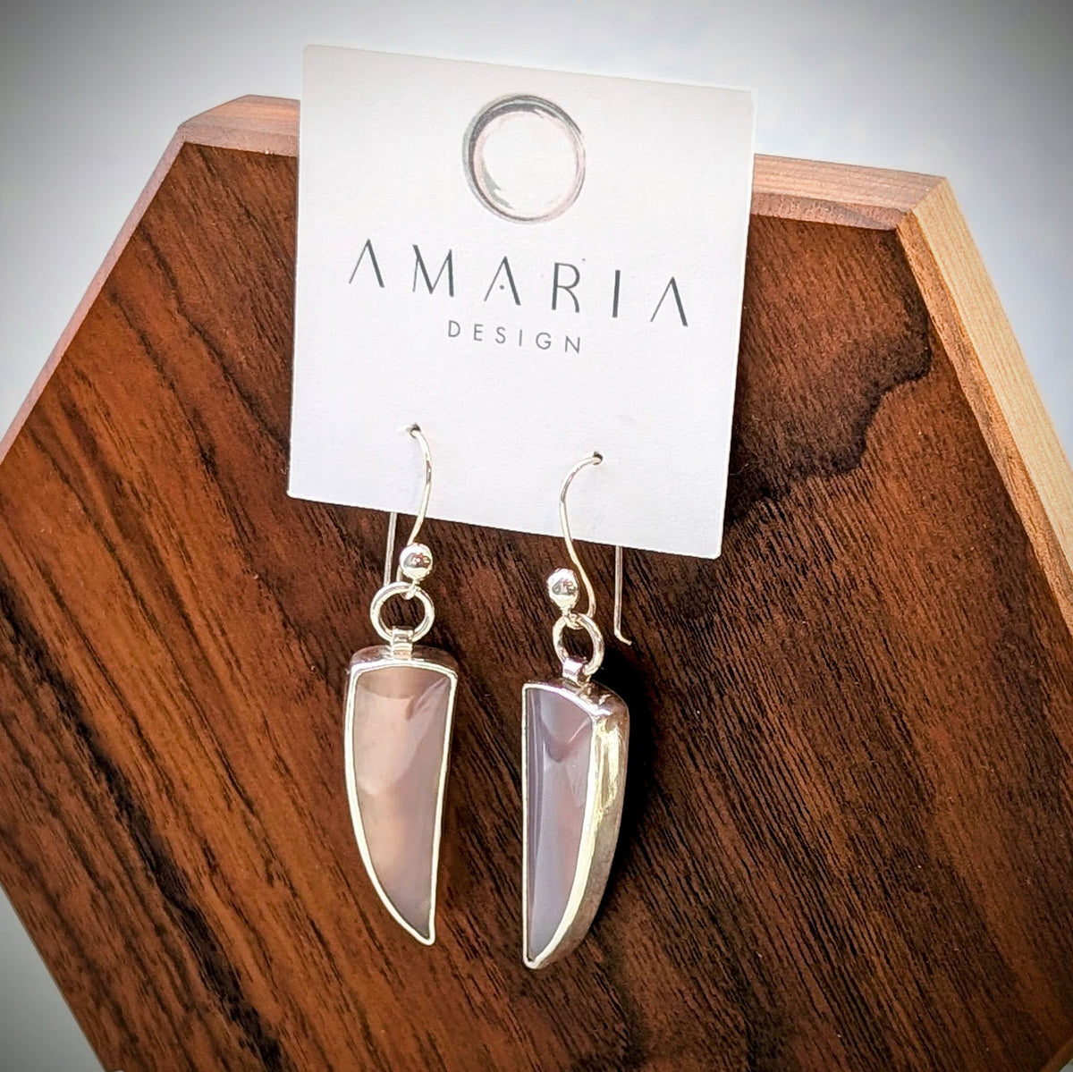 Purple Chalcedony silver earrings