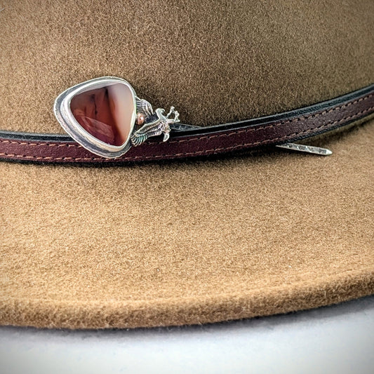 Montana Agate Eagle Hat Pick