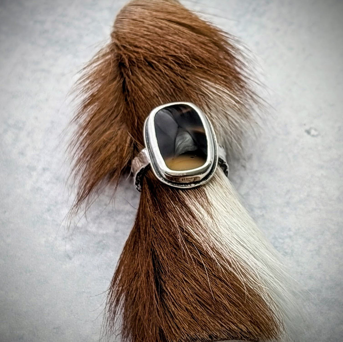 Dark Montana Agate Ring
