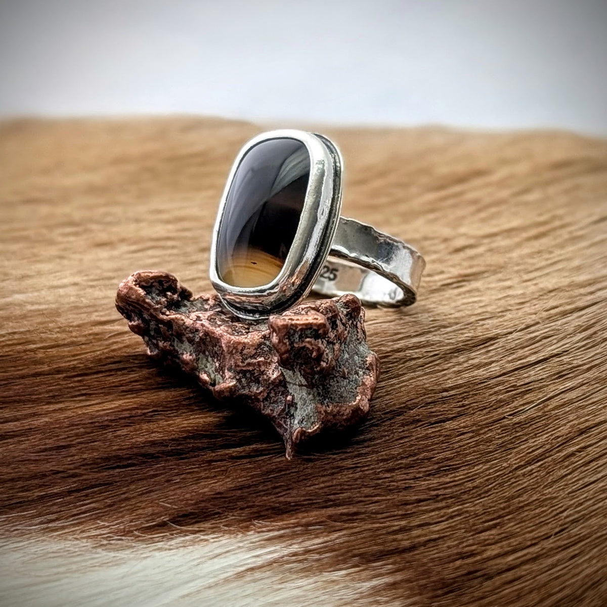 Dark Montana Agate Ring