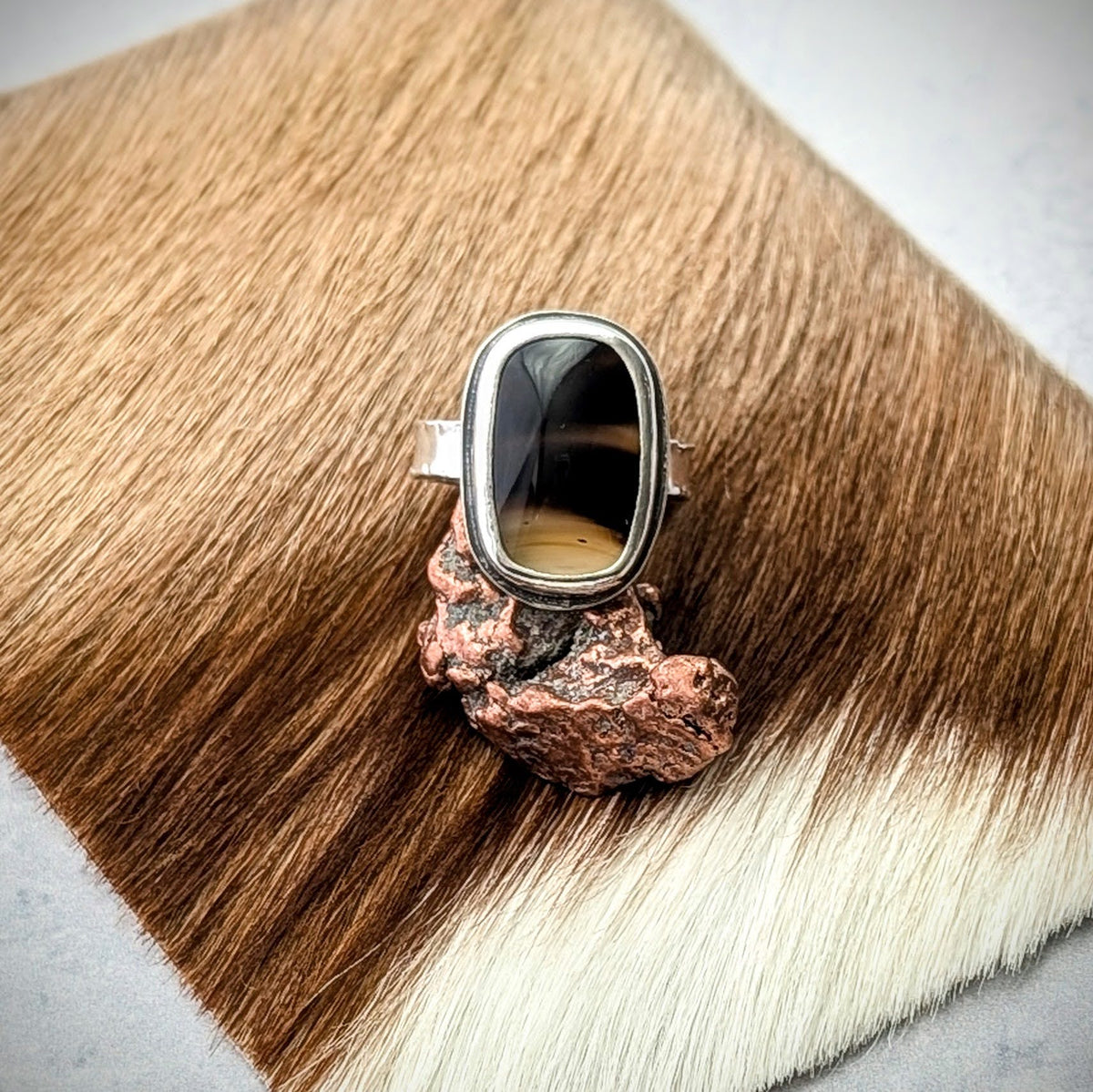 Dark Montana Agate Ring