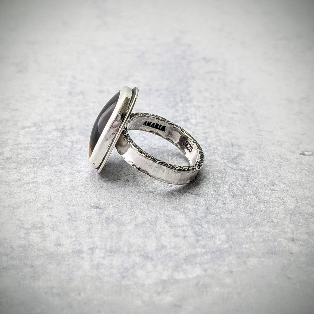 Dark Montana Agate Ring