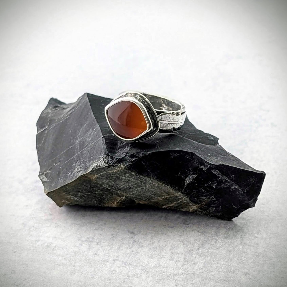 Montana Agate Feather Ring