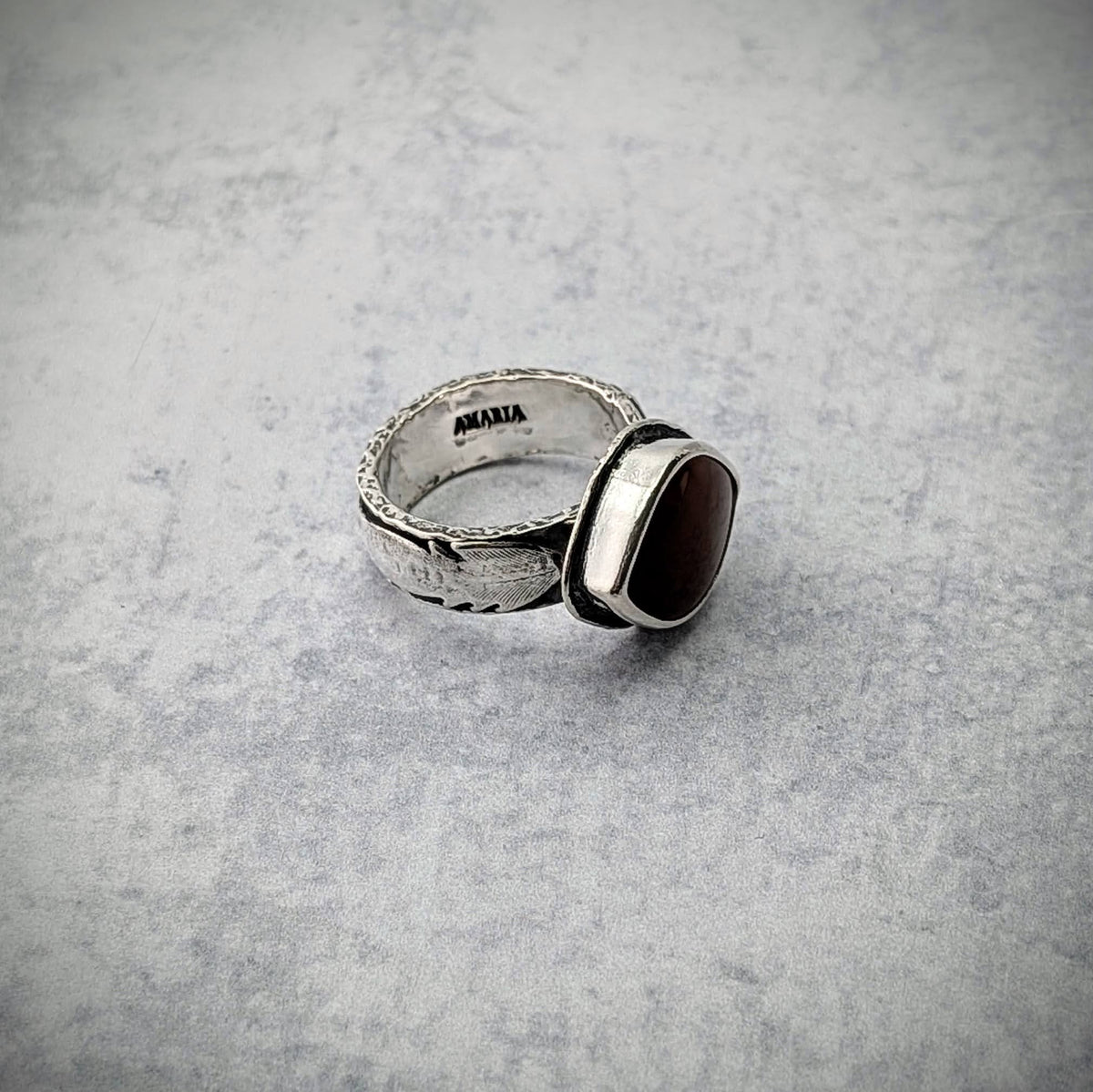 Montana Agate Feather Ring