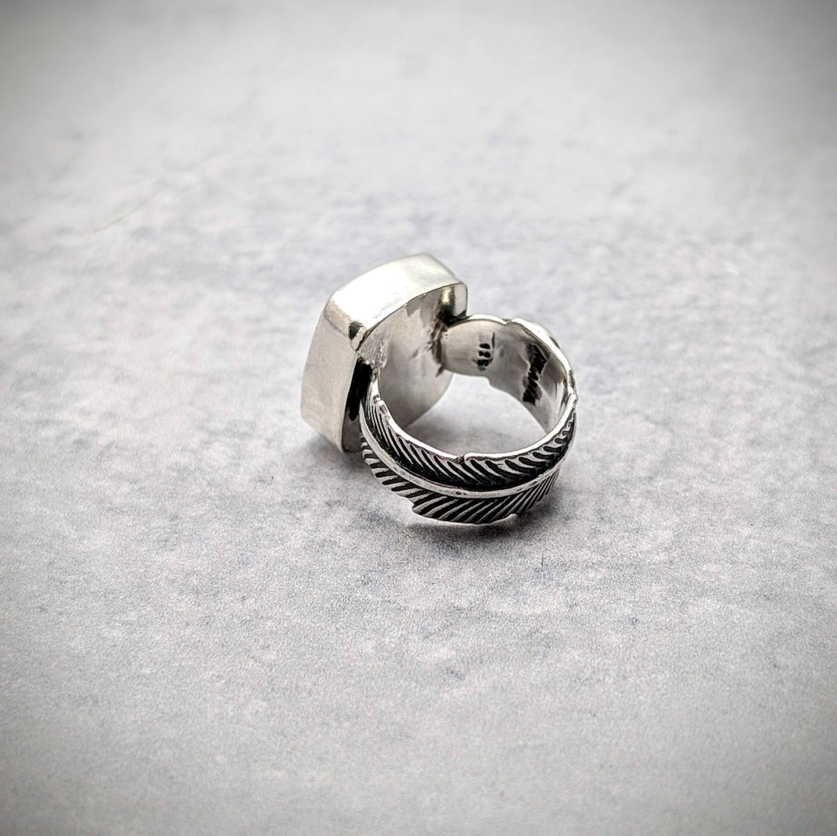 Montana Agate  Feather Ring