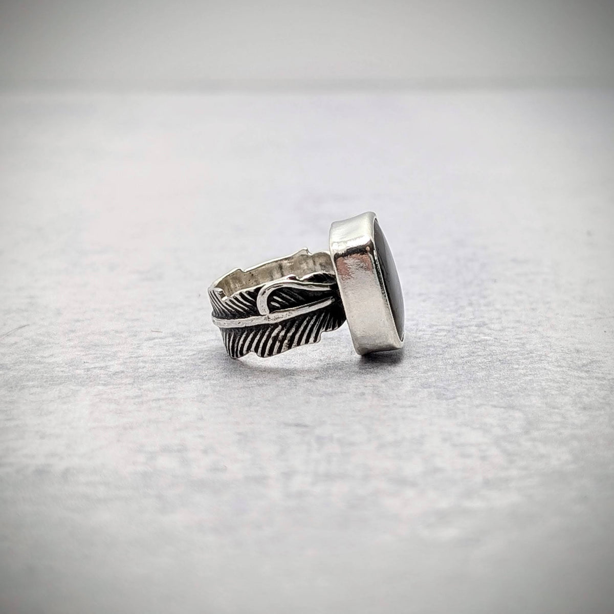 Montana Agate  Feather Ring