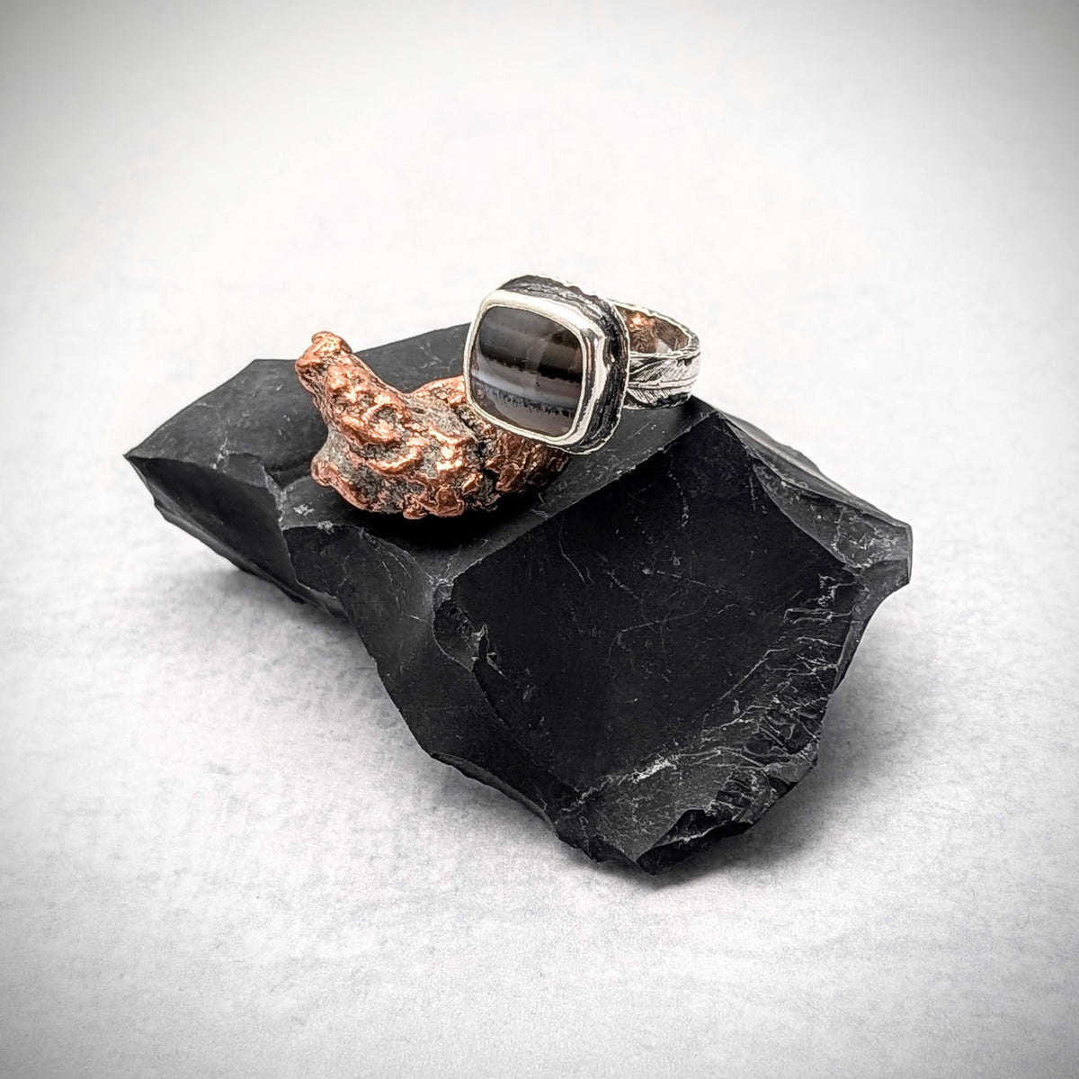 Montana Agate Feather Ring