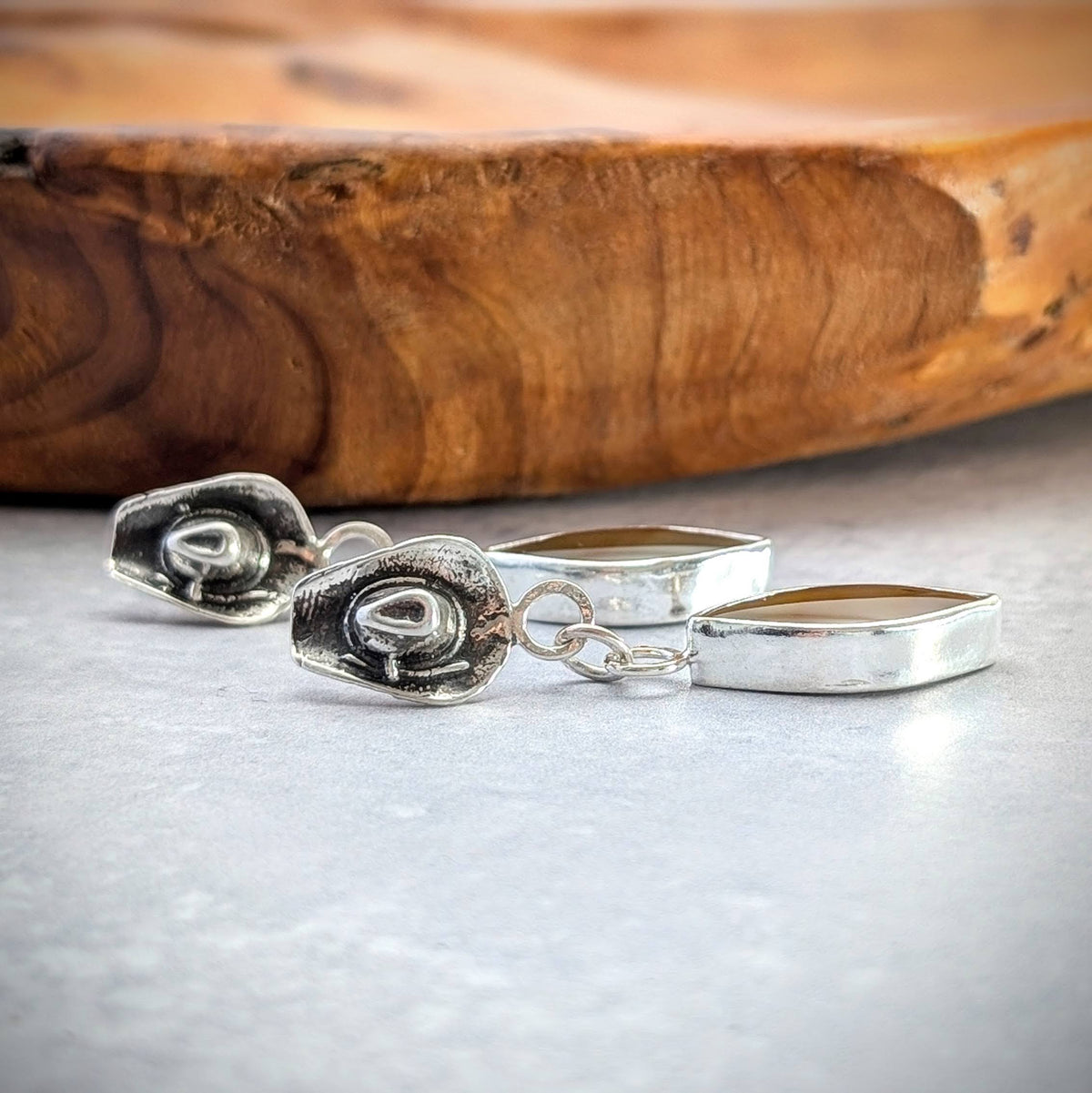 Montana Agate Cowboy hat Earrings