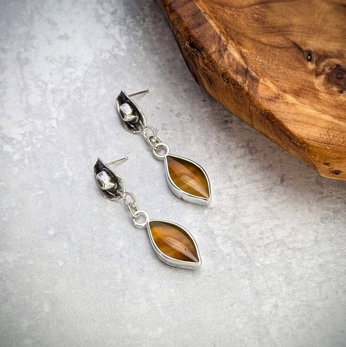 Montana Agate Cowboy hat Earrings