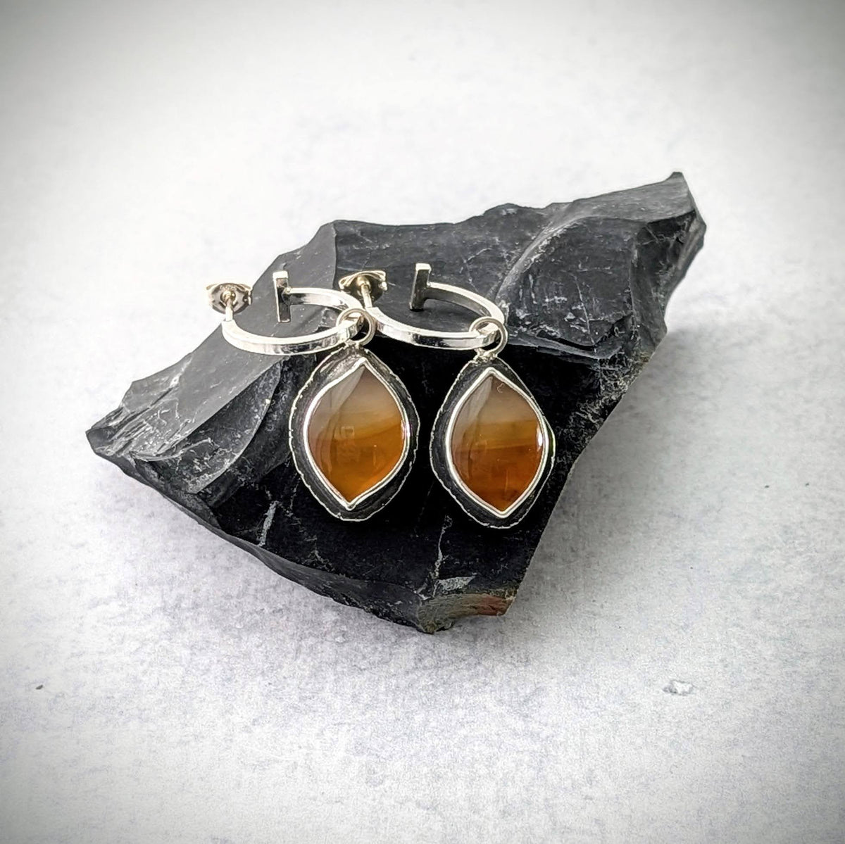 Montana Agate Hoop Earrings