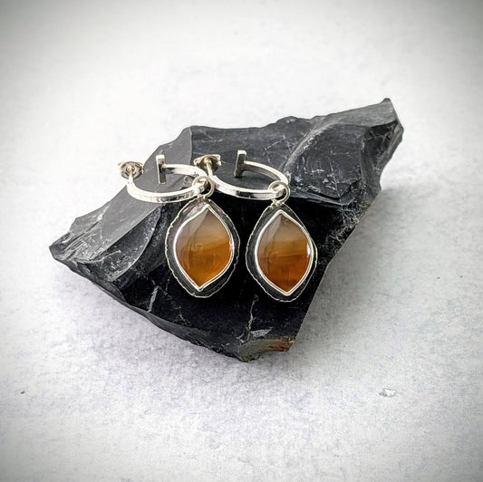 Montana Agate Hoop Earrings