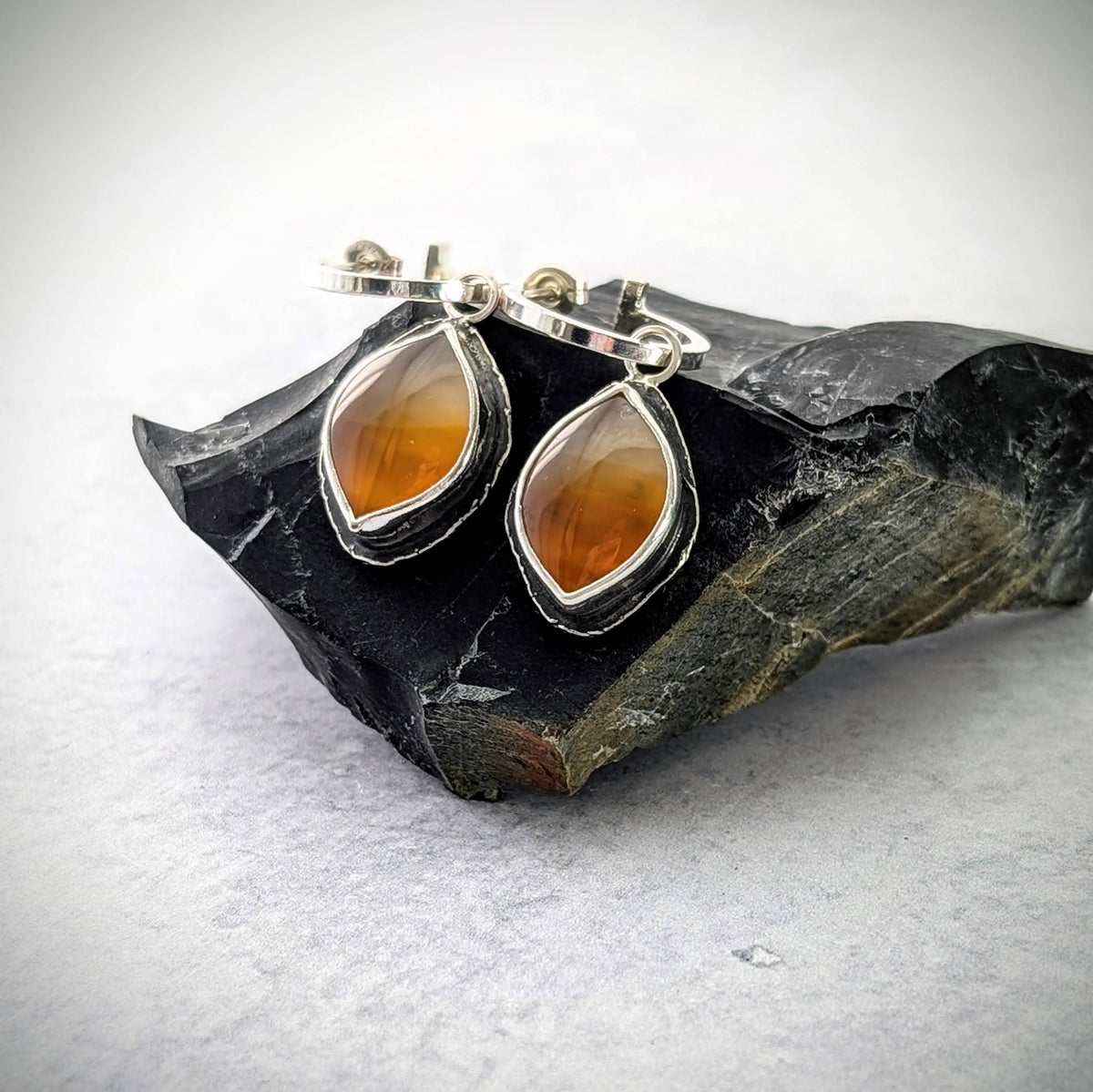 Montana Agate Hoop Earrings