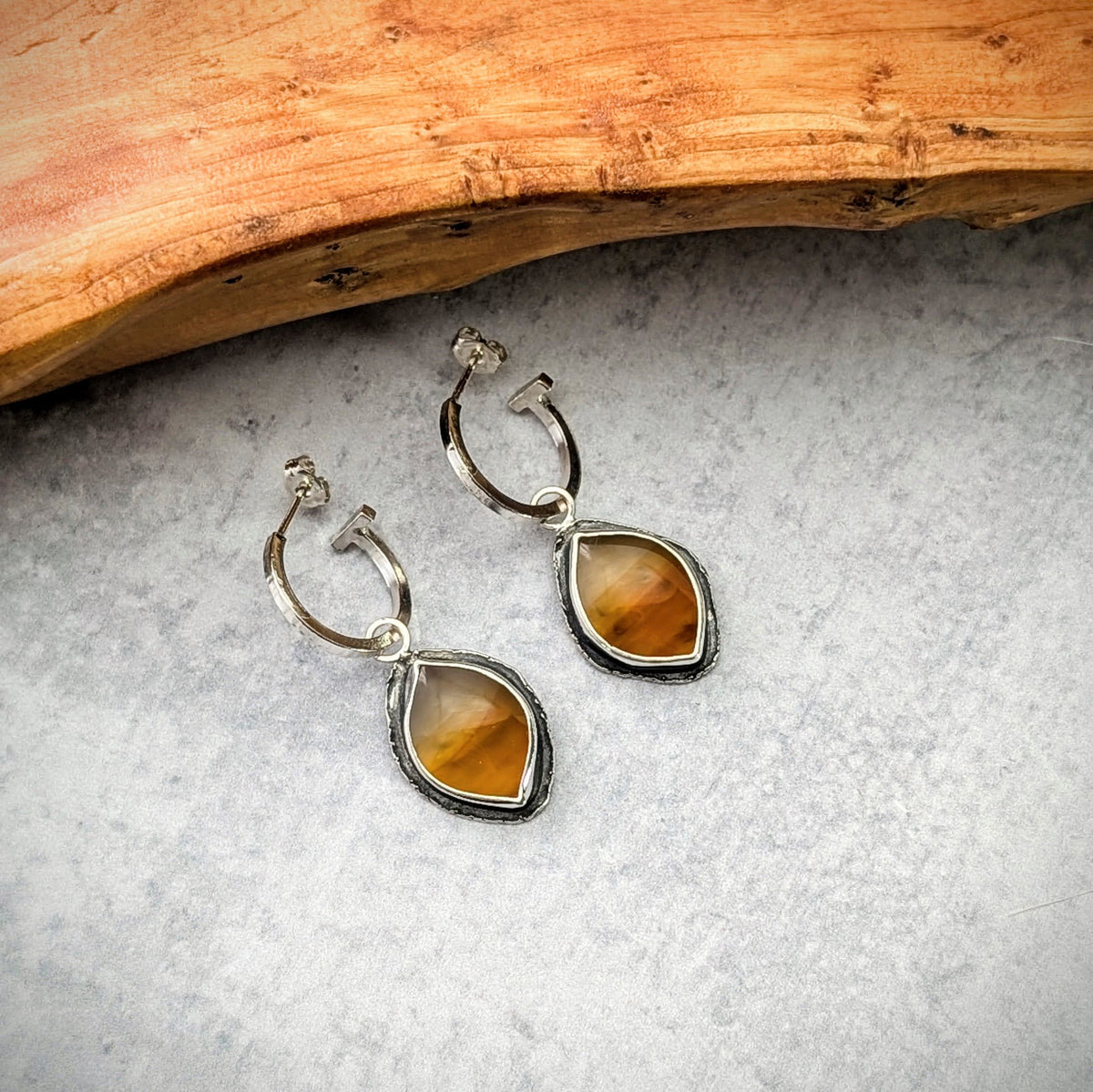 Montana Agate Hoop Earrings