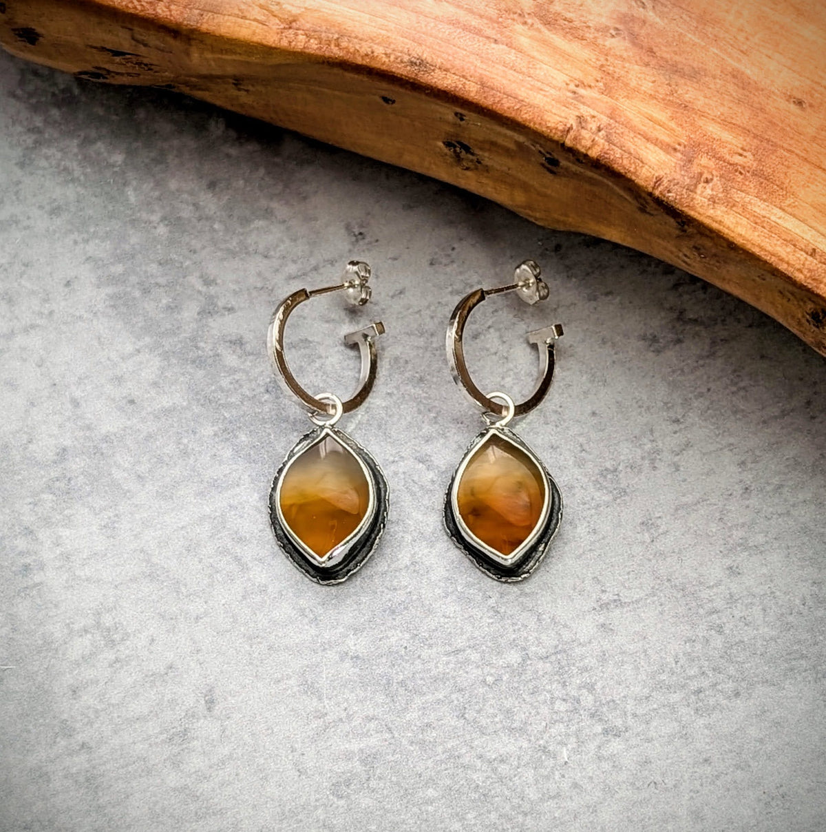 Montana Agate Hoop Earrings