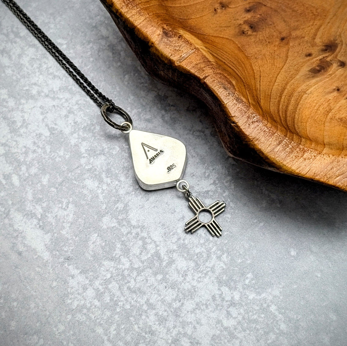 Statement Montana Agate Necklace with sun charm