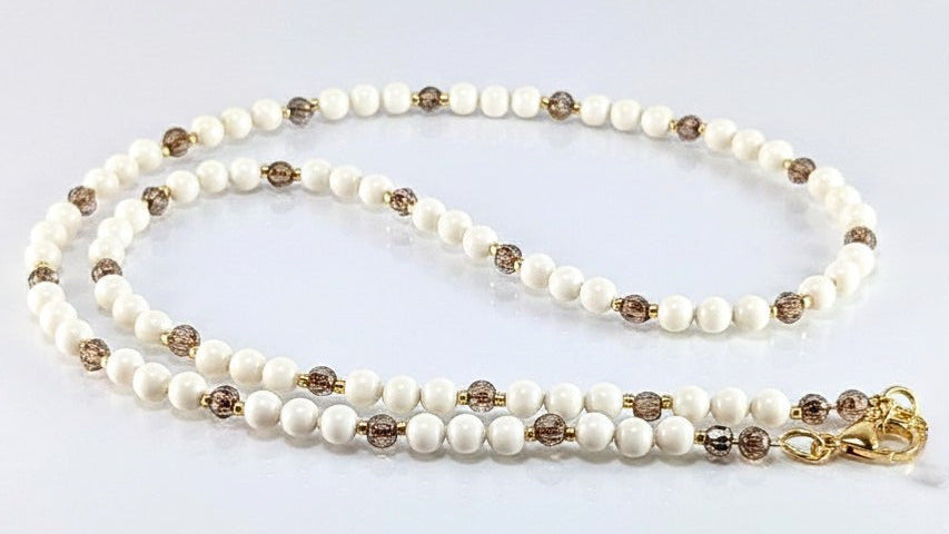 Ivory crystal pearl necklace